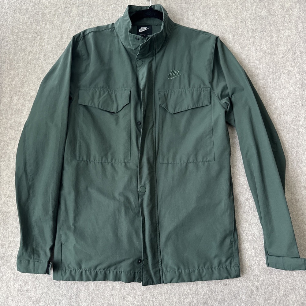 Nike Sportswear Woven M65 Jacket Mens Small Green Military Style Full Zip
